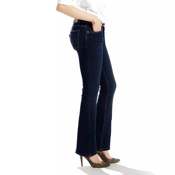 Levi's 529 Curvy Boot Dark Wash Ladies Jeans Sz 8 Distressed - Picture 5 of 5